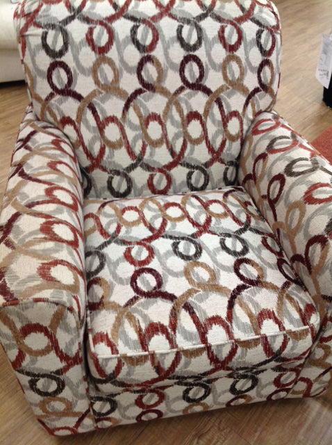 Chair- Swivel Multi Color Abstract Fabric