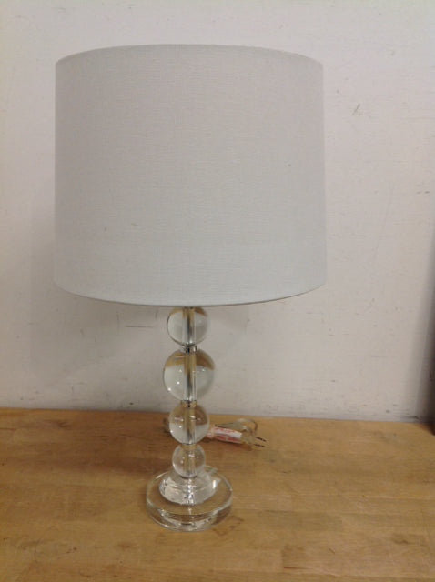 24" Stacked Clear Glass Spheres Lamp w/Shade