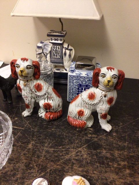 10" Pair Of Oriental Ceramic Dogs