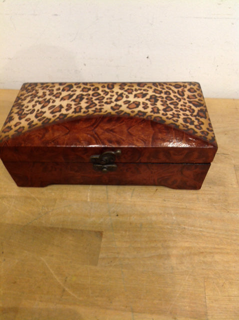 9" Wood Cheetah Print Box