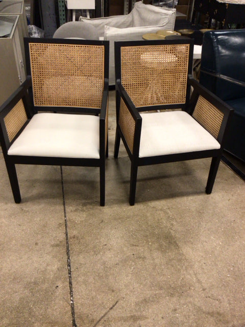Pair-Black/Cain Arm Chair