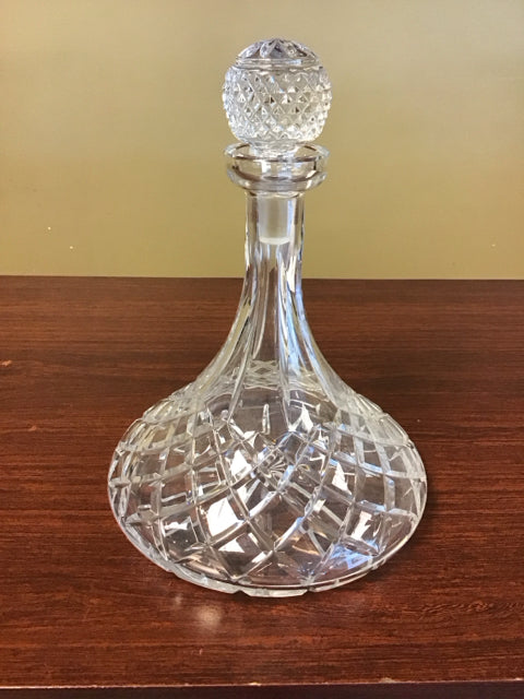 10" Cut Crystal Ships Decanter