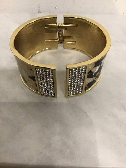 Gold & Rhinestone Hinge Bracelet