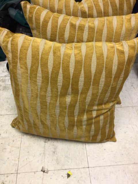 Gold Tan Stripe Pillow