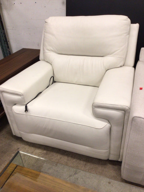 City Furniture White Vinyl Recliner
