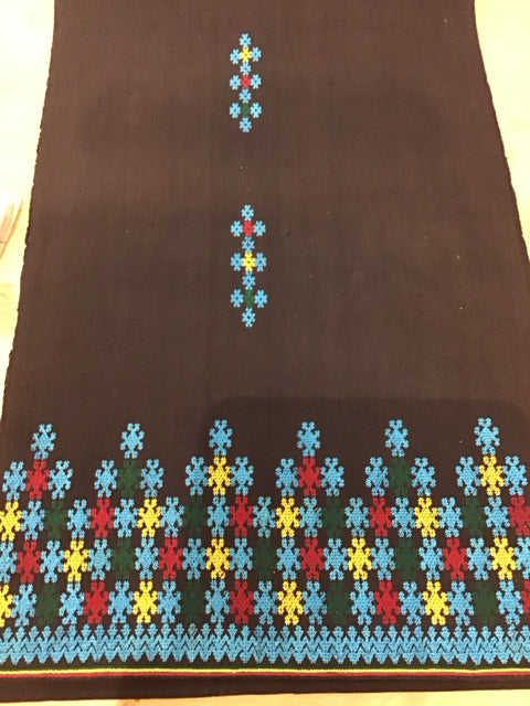 Navy Embroidered Runner