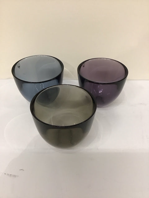 Set/3 4" Orrefors Crystal "Fuga" Bowls