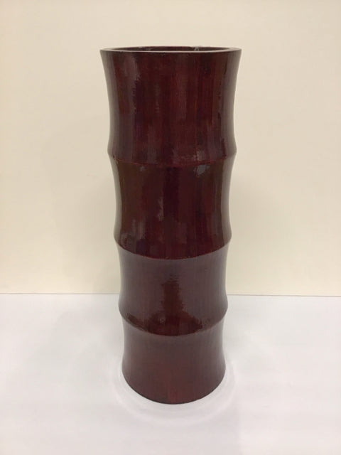 16" Red Bamboo Vase