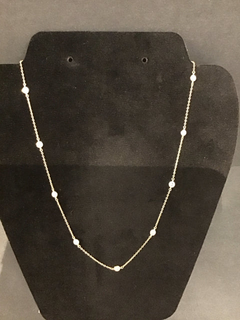 18" Cartier Style 925 Diamonds By the Yard Necklace