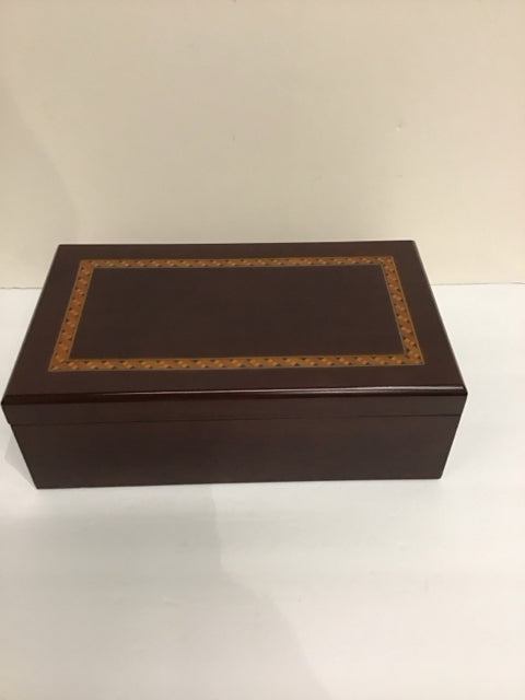 12x7 Mahogany Box w/Wood Inlay