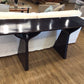 72" X 18" AS-IS Dark Wood Console Table(Top Has Scratches/Has Been Repaired)