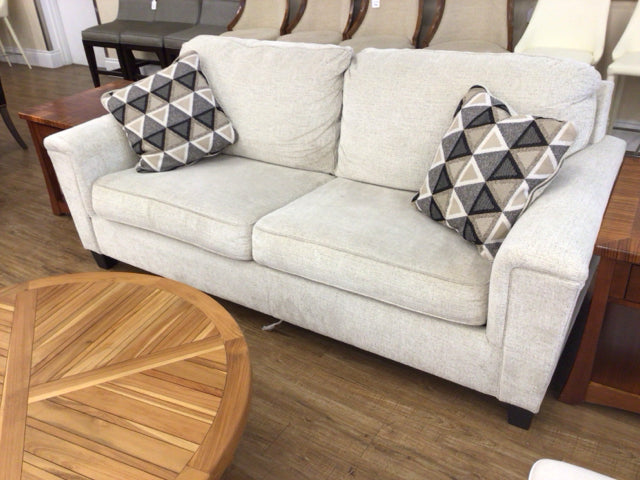 Ashley Furniture Beige Queen Memory Foam Sleeper Sofa W/2 Pillows