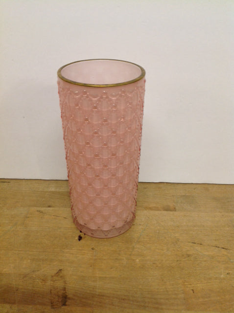 9" Light Pink Textured Glass Vase