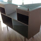 Silver/Glass Top Bar w/2 Silver Stools