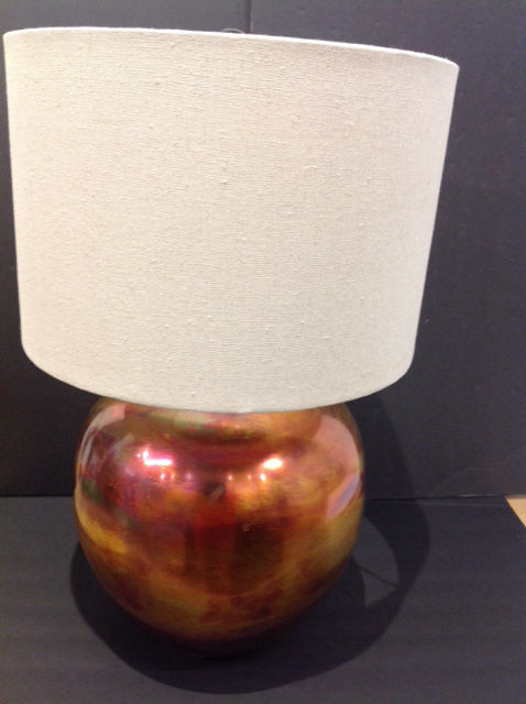 Iridescent Copper Metal Lamp/Drum Shade