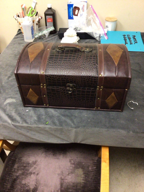Faux Leather Wrapped Decorative Box