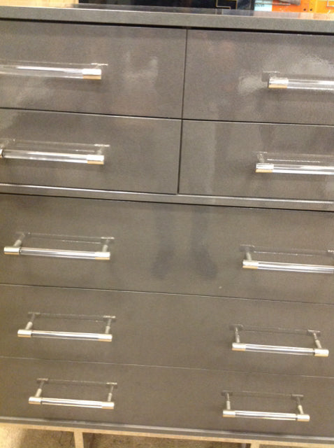 Chest- Cortina Miami Grey Lacquer 7 Drawer