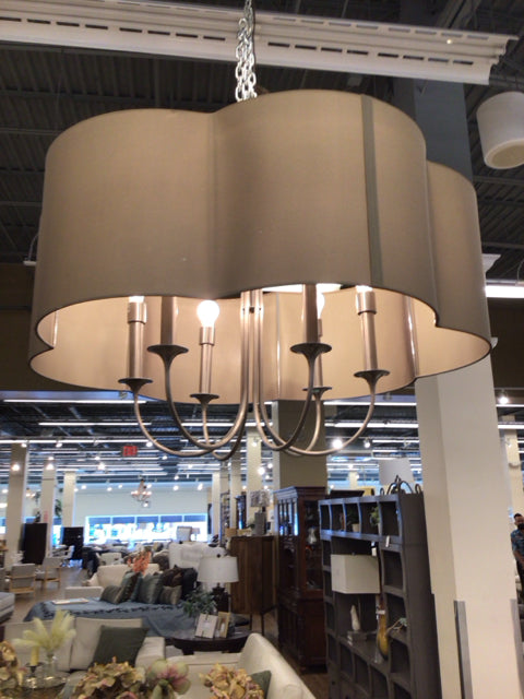 Six Light Scalloped Shade Chandelier