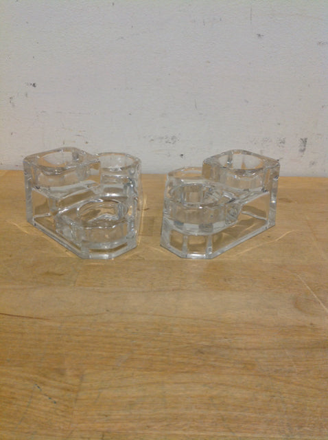 Set of 2 Glass Votive Candle Holders