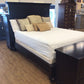 AS-IS RH Black Wood Panel Queen Bed(FB Scratches)