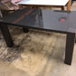 33 3/8" X 62 3/4" AS-IS Grey Lacqured Wood Leg Dining Table(One Leg Top Damage)