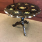 31"x25" Italian Style Black Floral Motif Tilt Table
