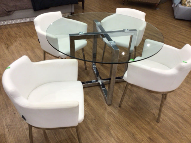 Set Of 4 Modani Naldo White Dining Chairs