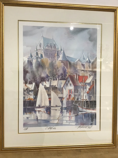 29"x24.5" "Honfleur, France" Signed By Sanford