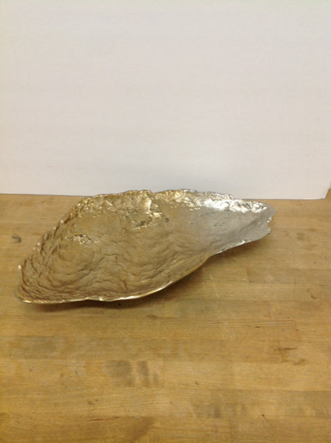 21" Gold/Silver Hammered Metal Decorative Tray