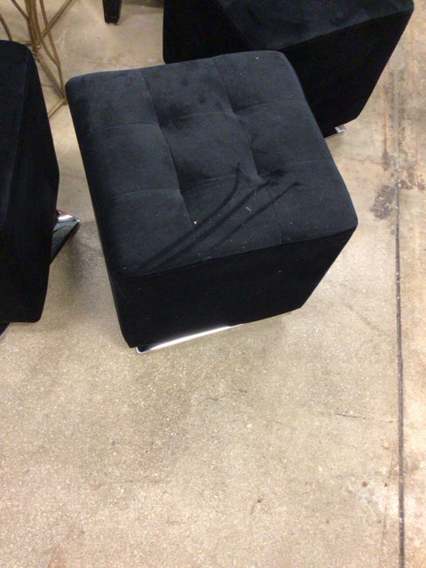 Small Black Swivel Ottoman