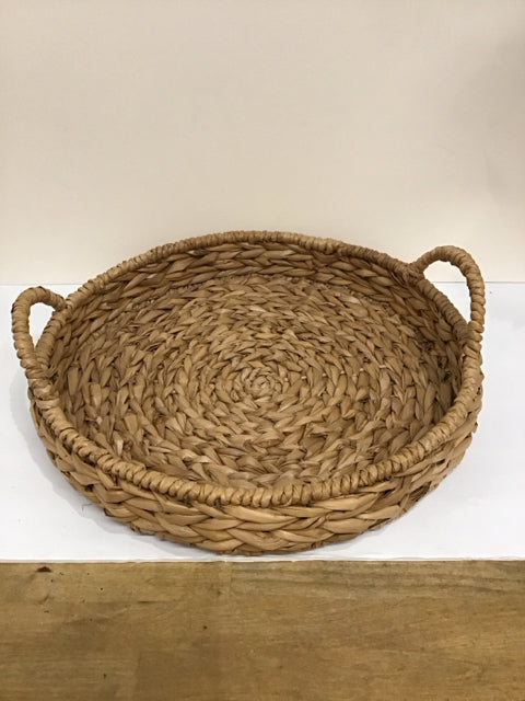 17" Rd Woven Tray w/Handles