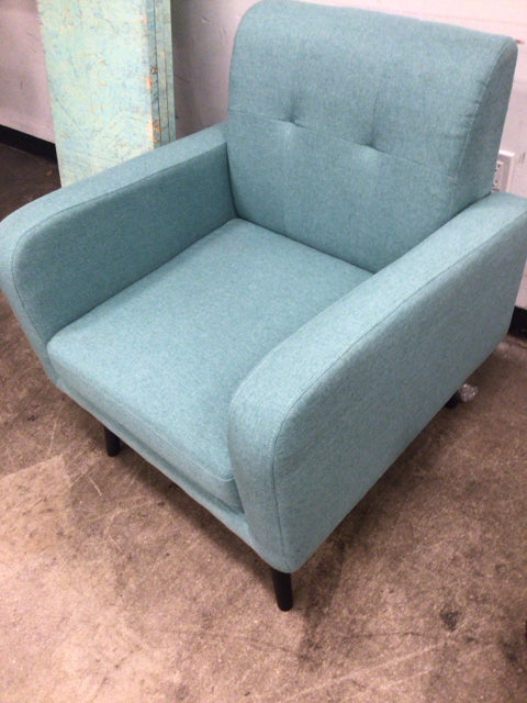 Teal Fabric Tufted Arm Chair