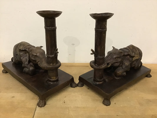 Pair Of Maitlin Smith Bronze Candle Holder
