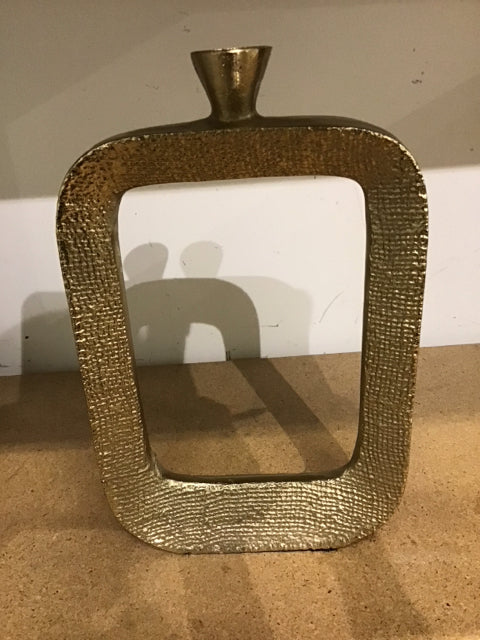 16"x10" Gold Metal Vase