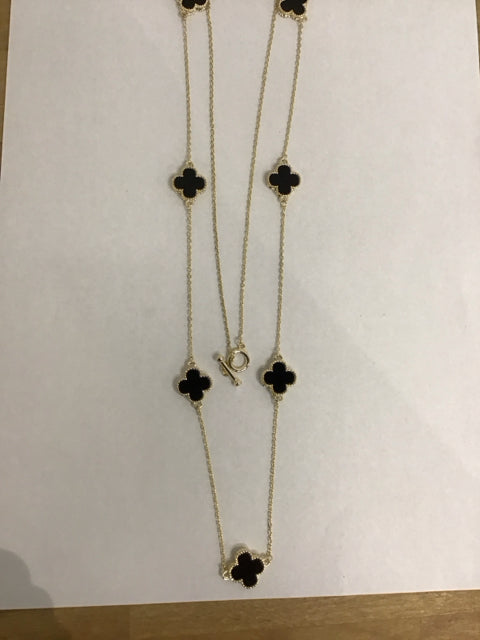 Van Cleef Like Black Onyx 36" Necklace