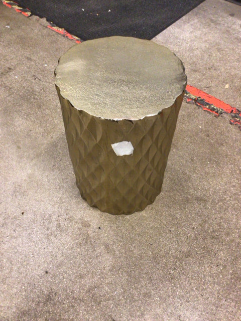 Round Gold Metal End Table