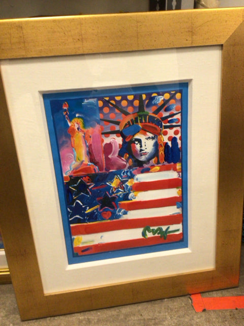 33x39 Peter Max Art " God Bless America II"