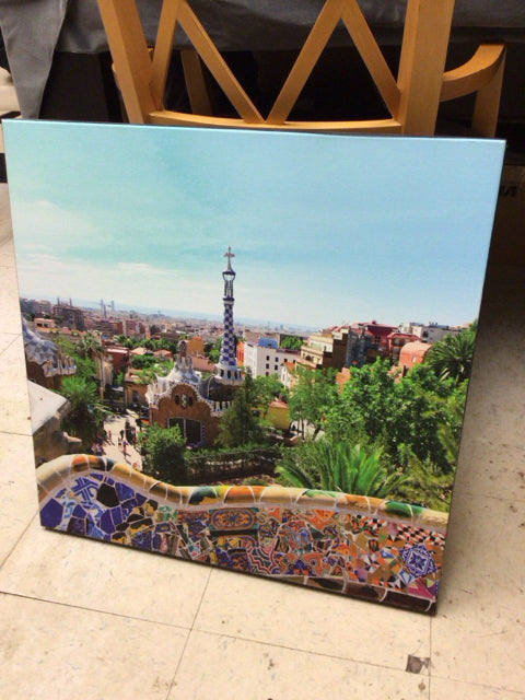 23 1/8" Square Morrocan Landscape Print On Canvas