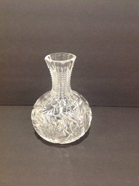8.5" Carved Crystal Vase