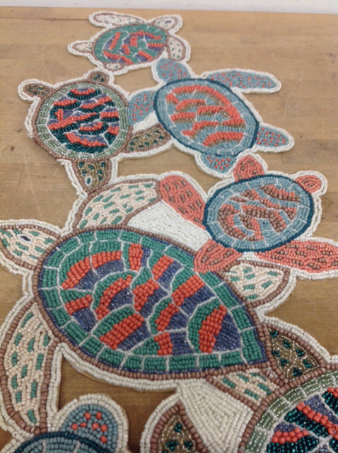 Runner- Nicole Miller Beaded Turtles