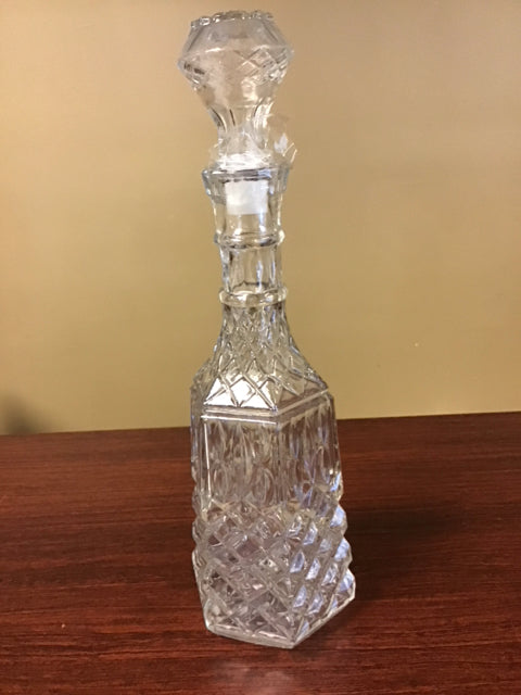 15" Cut Glass Decanter W/Stopper