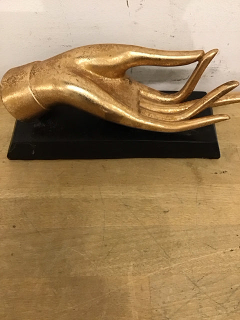 9.5"x3.5" Gold Resin Buddha Hand Sculpture