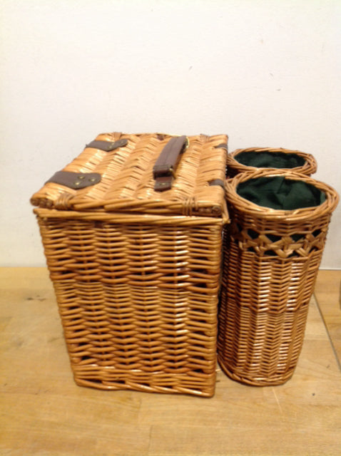 Basket- Wicker Picnic & Wine Holder