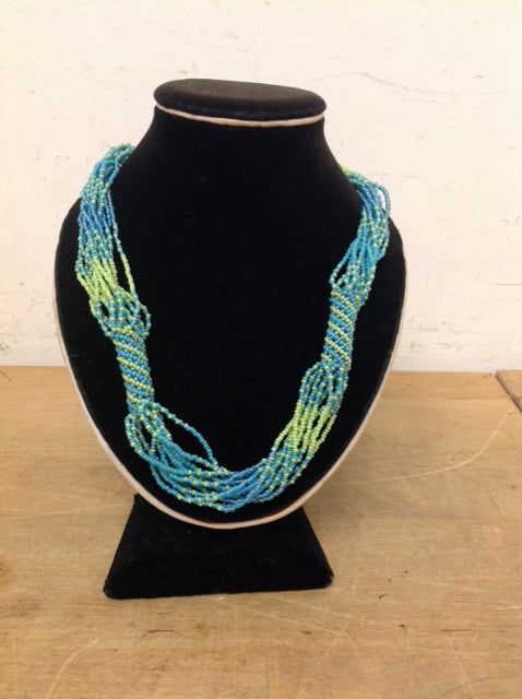 Blue/yellow Bead Necklace