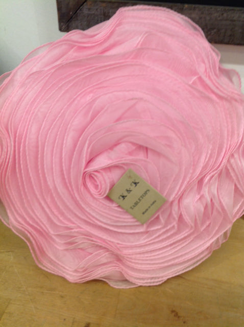 Pillow- 14" Pink Ruffle Flower