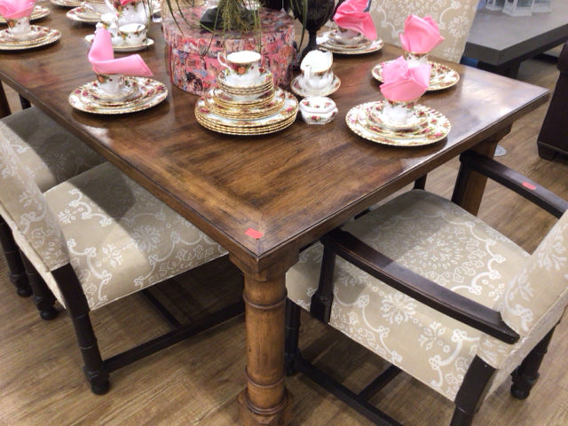 80" X 46" Ethan Allen Wood Extending Dining Table W/2 Leaves