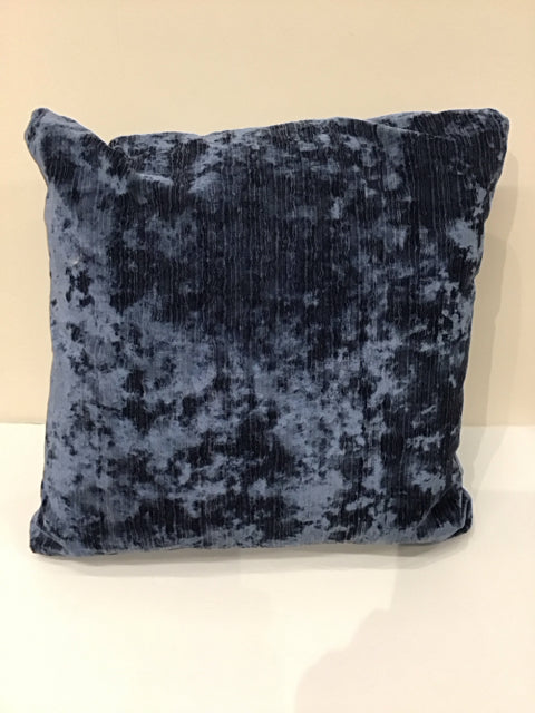 Two-Tone Blue Crushed Chenille Pillow