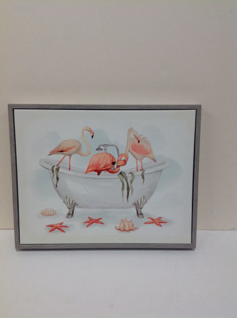 14x11 Framed Flamingo Art