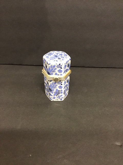 Blue/White Painted Trinket Box
