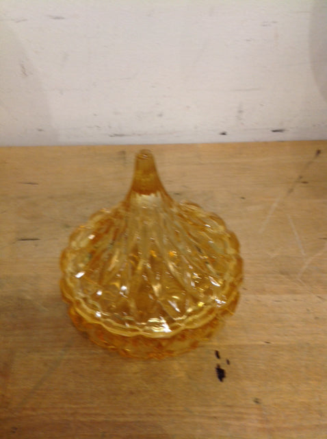 5" Gold Glass Trinket Box